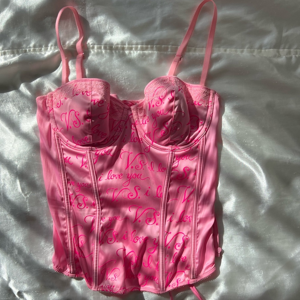 Victoria's Secret Pink Satin Bra with Sweetheart Neckline
